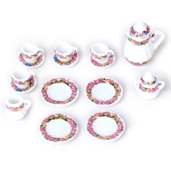 15 Piezas de porcelana en miniatura para casa de muñecas