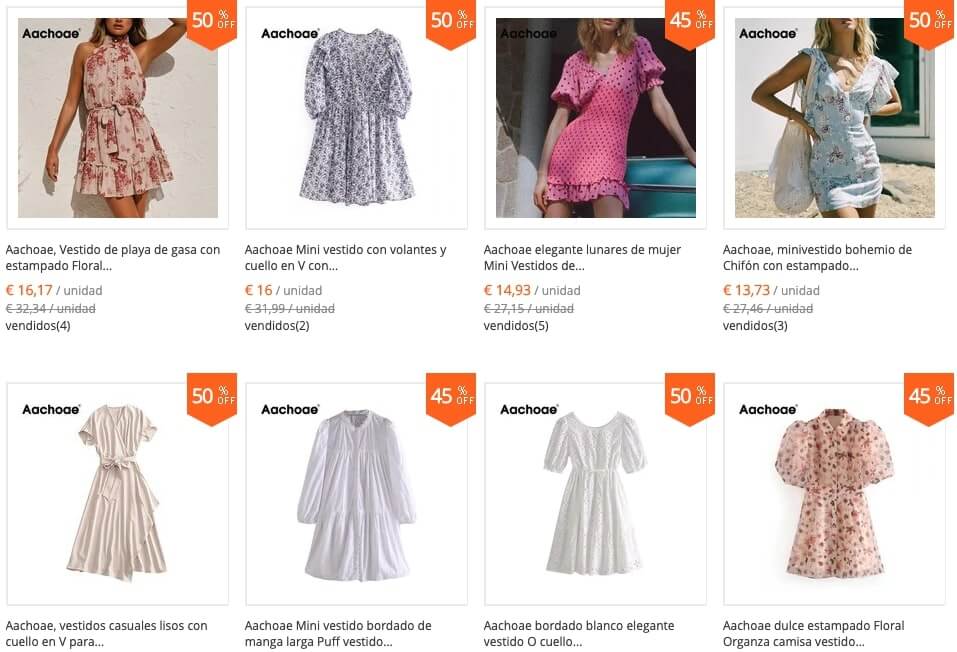 vestidos con volantes y cuello en V