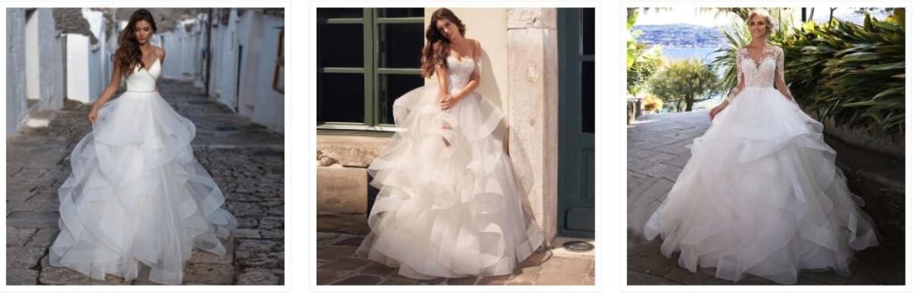 vestido de Boda de Princesa sin hombros