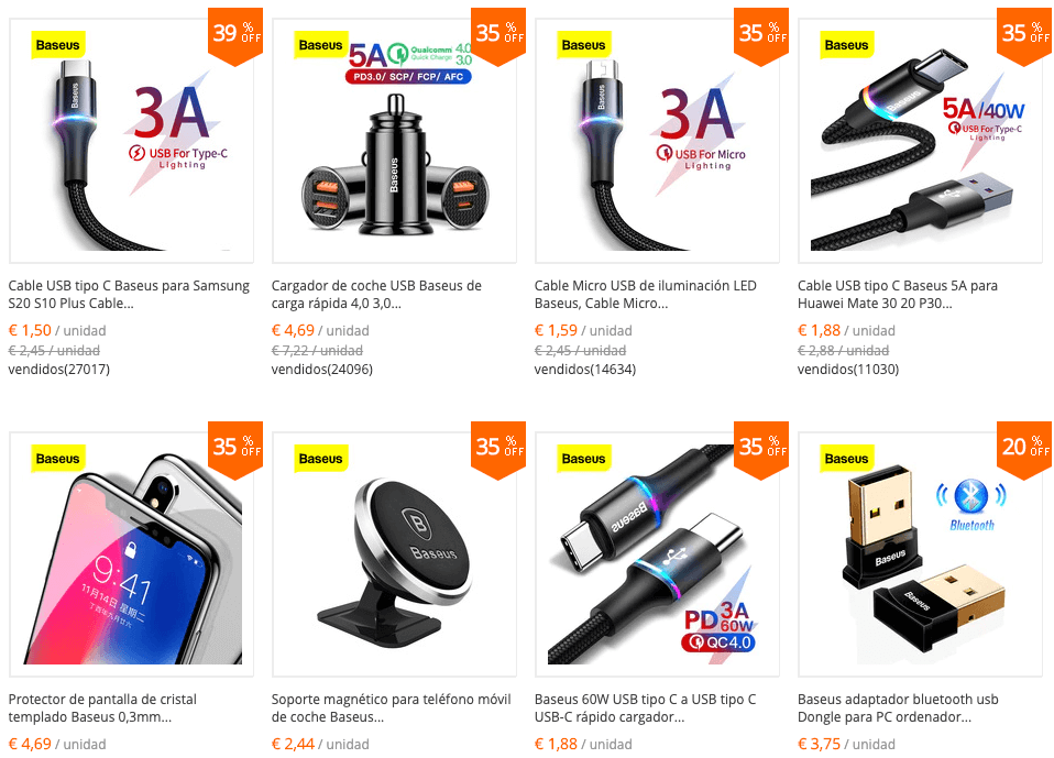 tienda de gadgets BASEUS