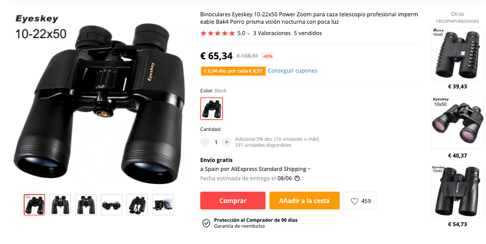 Binoculares de largo alcance