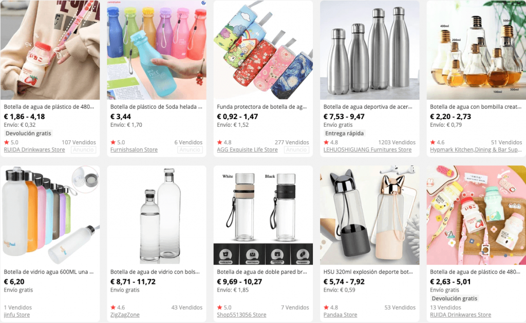 Botellas para el agua