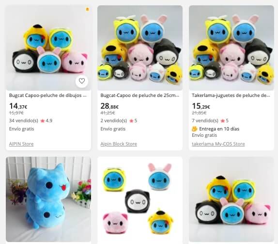 Bugcat Capoo peluches