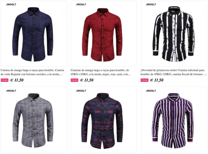 camisas casuales para hombre