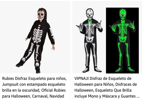 Disfraz de Esqueleto de Halloween para Niños