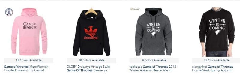 sudaderas juego de tronos