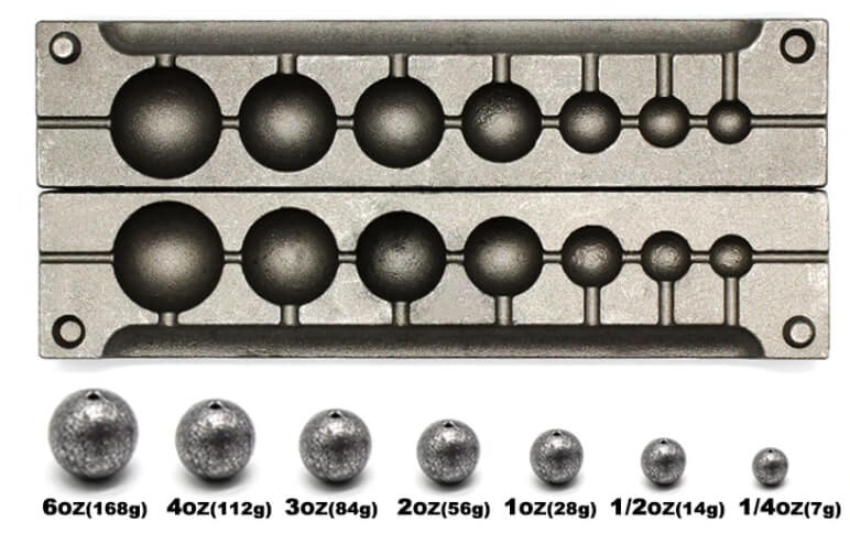 Molde de plomo para pesca