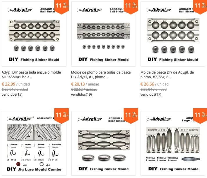 Comprar Moldes de Plomo para Pesca en China