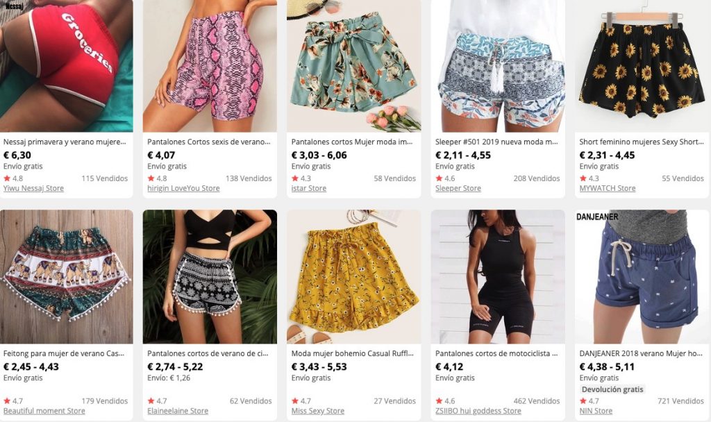 Pantalones cortos impresos primaveral