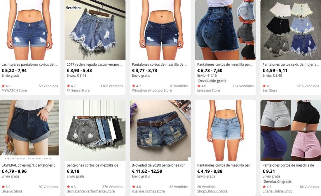 Pantalones cortos vaqueros para mujer