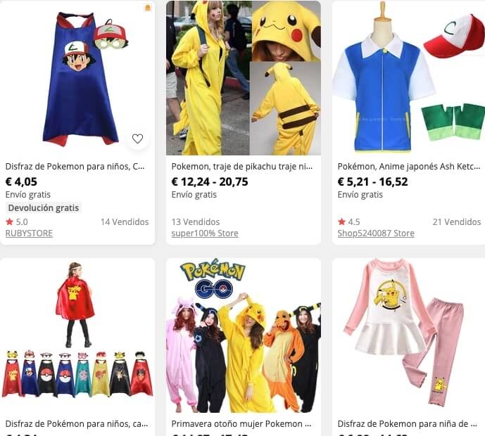 Disfraces Pokémon