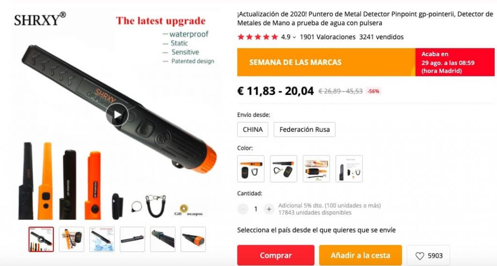 Puntero de Metal Detector