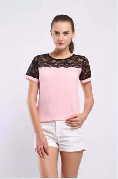 camiseta rosa verano