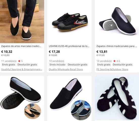 Zapatillas chinas Kung-Fu o kuoshu