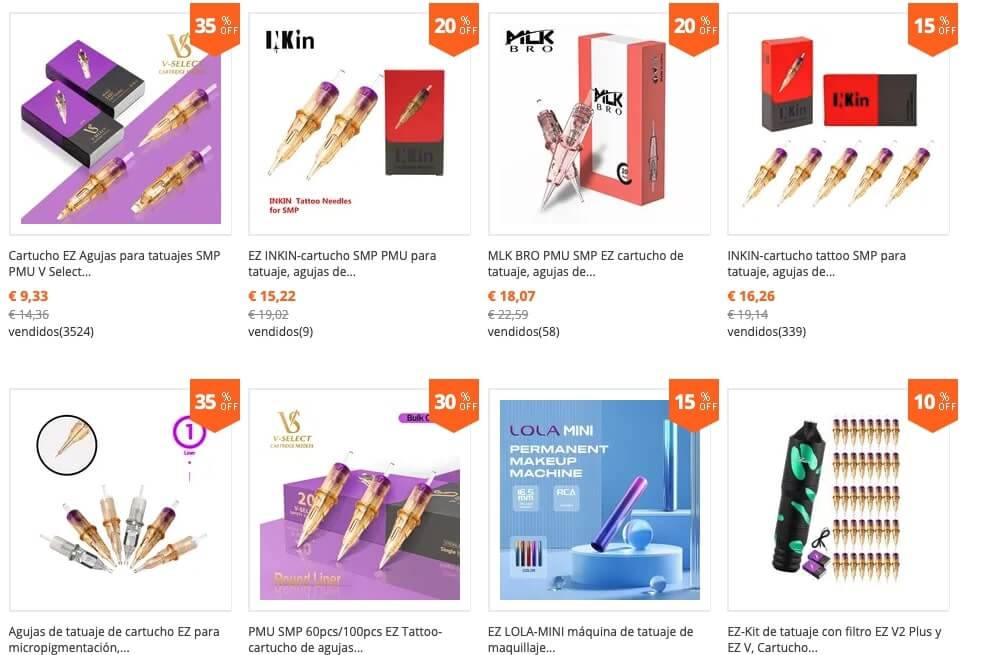 agujas y accesorios de micropigmentación labial
