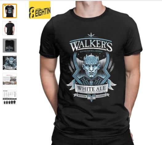 camisetas de los caminantes blancos