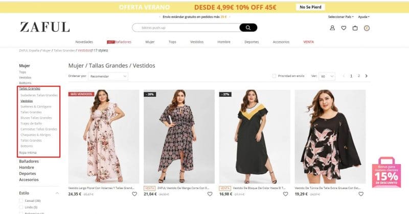 vestidos de tallas grandes
