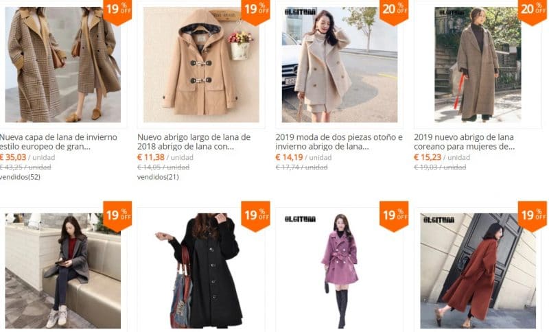 tienda de chaquetas en aliexpress