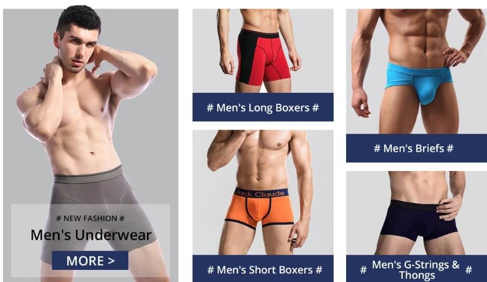 hombres en ropa interior