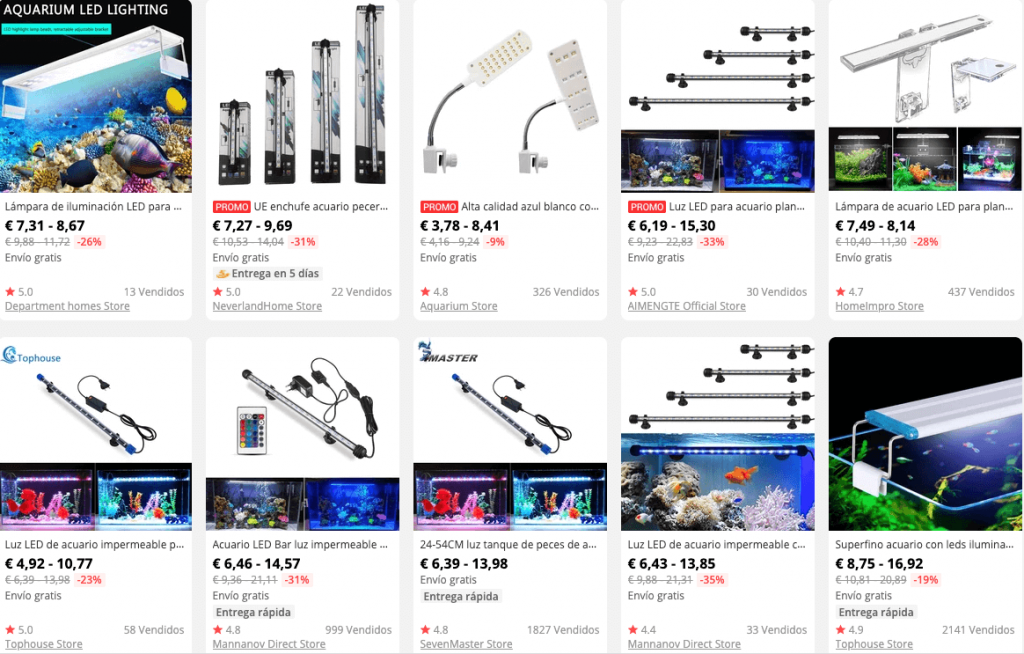 lampara led acuario