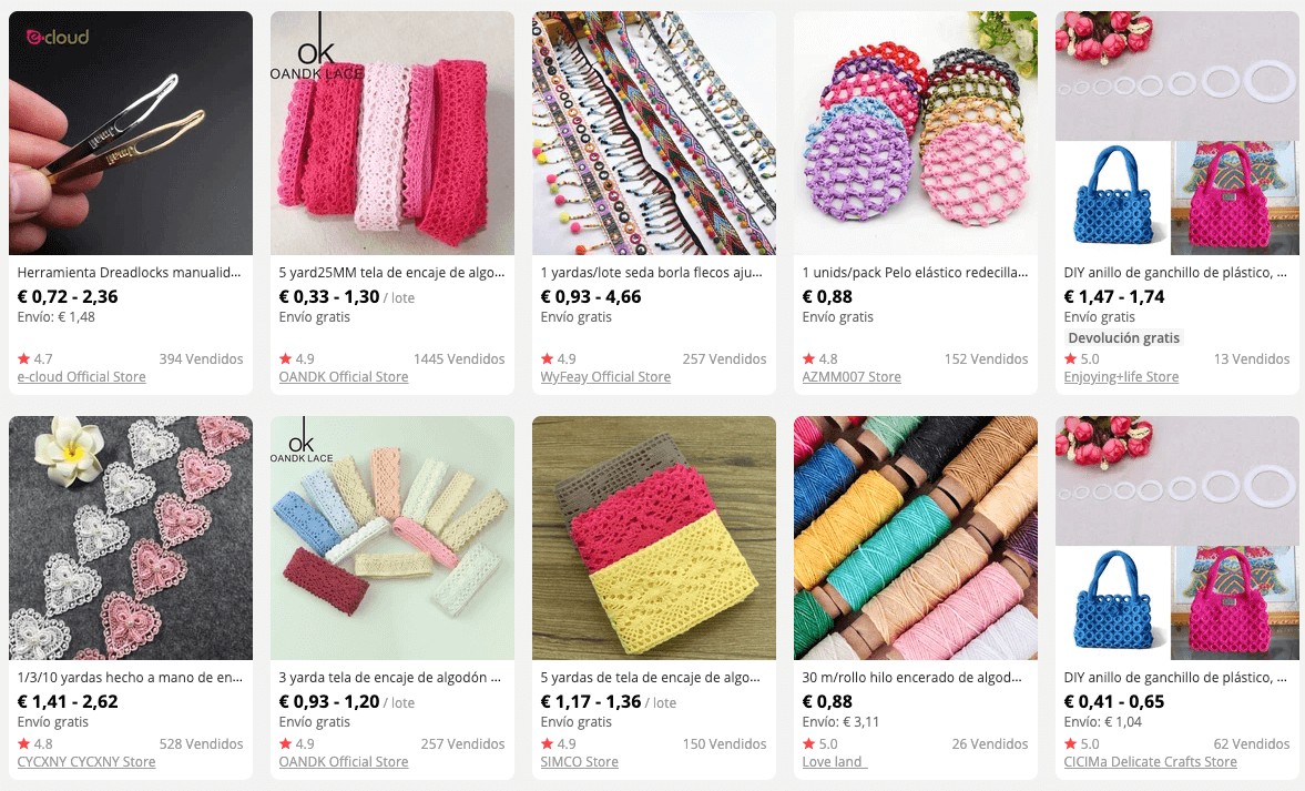 Los 10 mejores vendedores de material para manualidades en Aliexpress