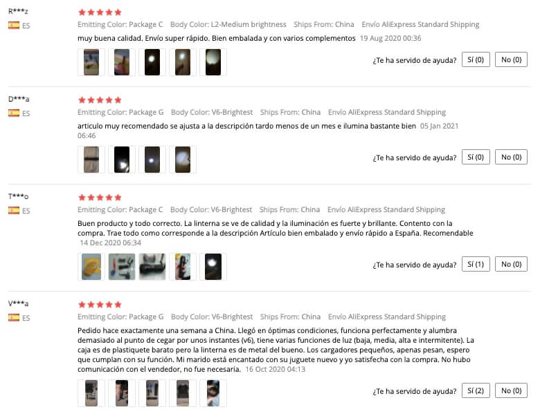 opiniones de linternas led chinas