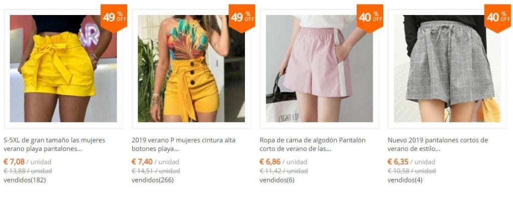 pantalones cortos mujer baratos