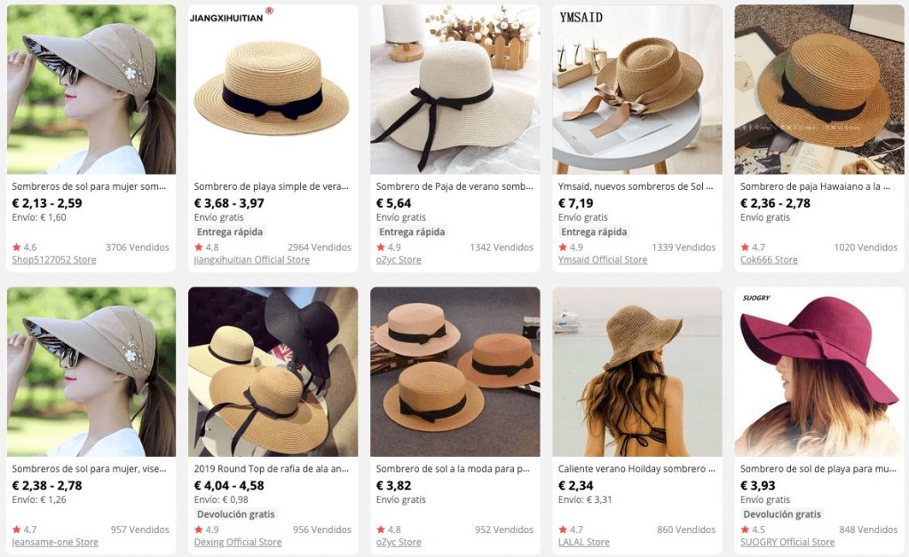 sombreros de playa