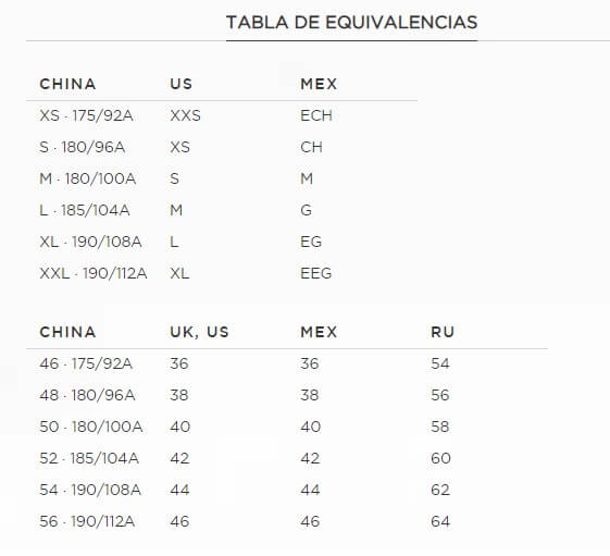 que talla soy en china