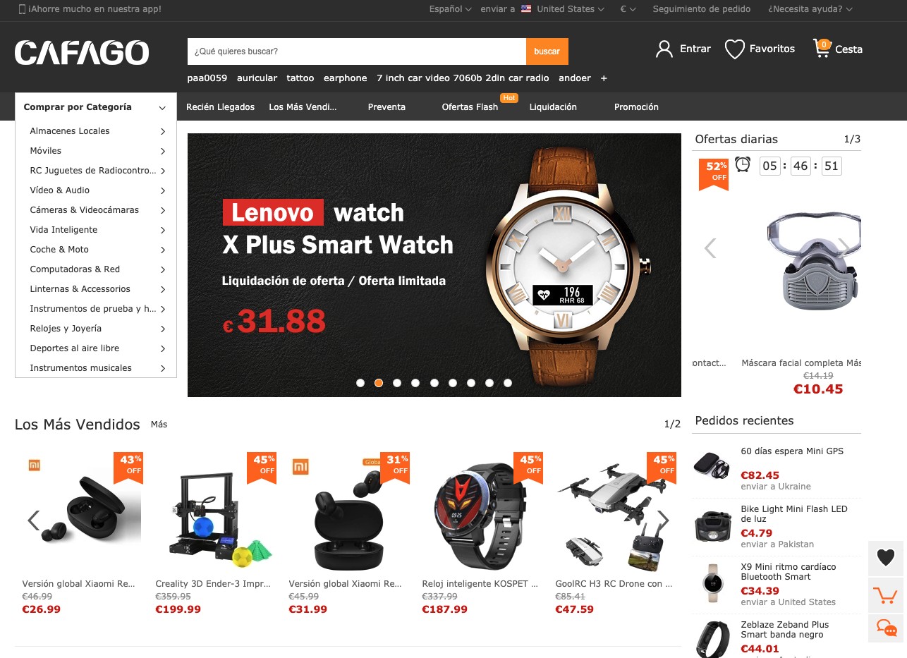 Cafago ® 🥇  ¿Es fiable? ¡Opiniones! ¿Cómo comprar en español?