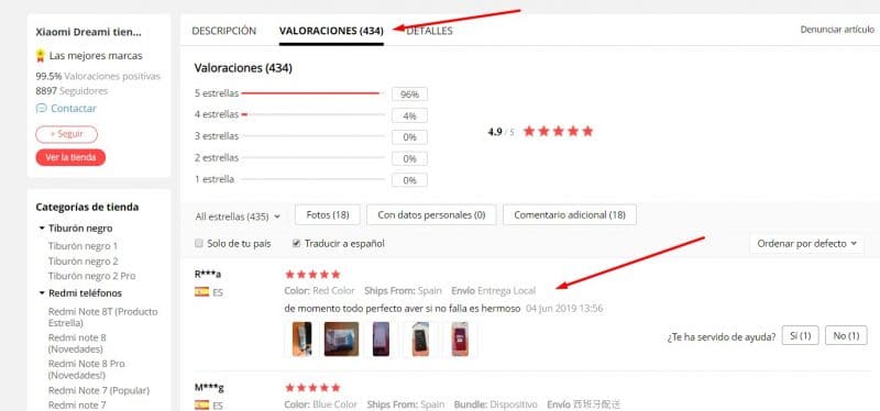 opiniones de aliexpress plaza