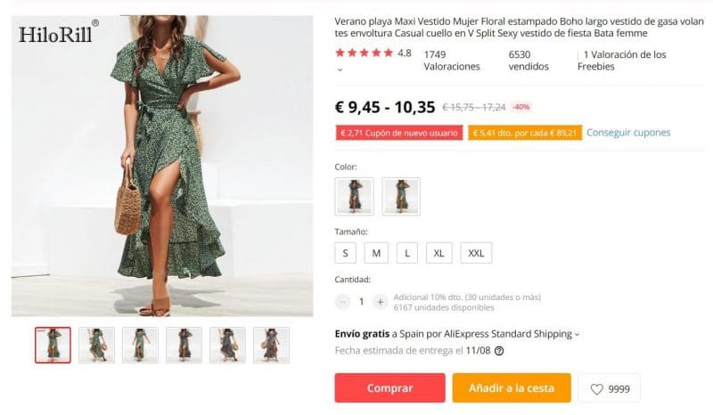 talla de vestidos