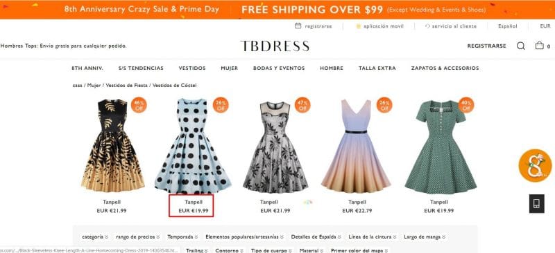 comprar vestido tallas grandes