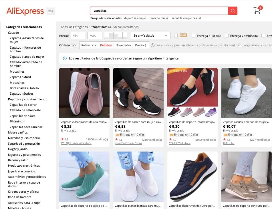 zapatillas aliexpress