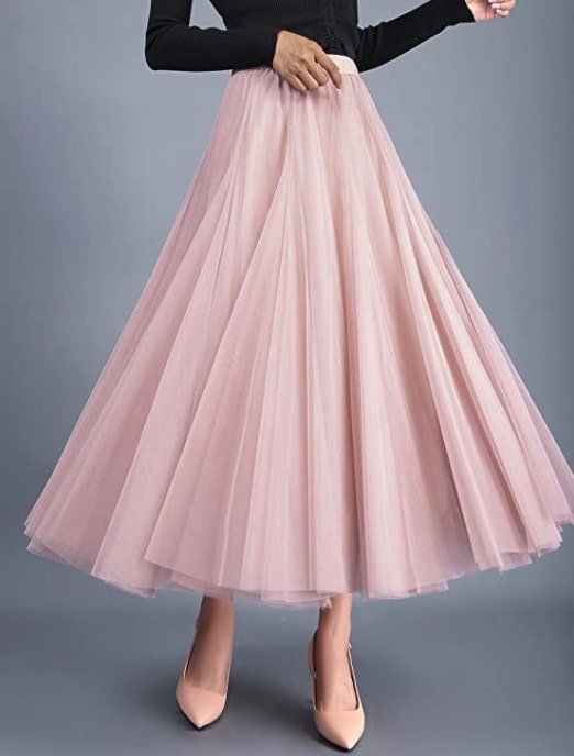 falda de tul rosa